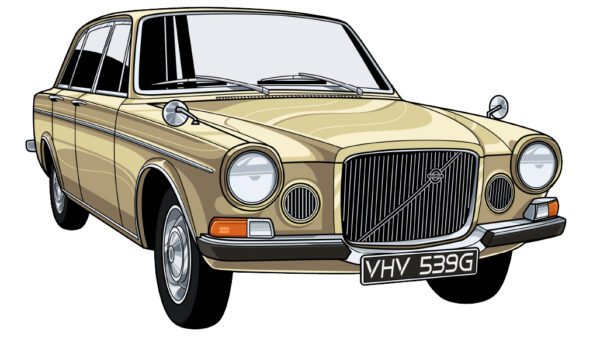 Custom Car Portraits: Personalized Automotive Art & Prints Volvo 164 After