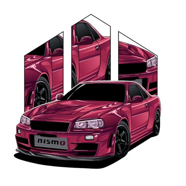 Custom Car Portraits: Personalized Automotive Art & Prints Nissan Skyline R34