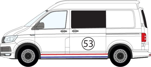 53 Herbie Side Stripe and Roundel Graphic Vinyl Sticker