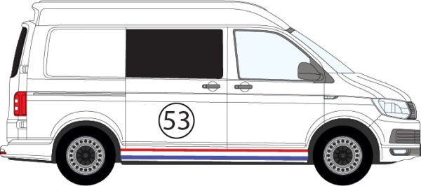 53 Herbie Side Stripe and Roundel Graphic Vinyl Sticker