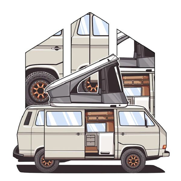 Custom Car Portraits: Personalized Automotive Art & Prints VW T25