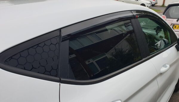 Ford Fiesta Window Cut-to-Size Honeycomb Pattern Vinyl Sheets for Car Windows and Walls