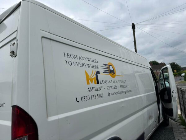 Peugeot Boxer Van Signs for MT Logistics