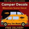 2x Volkswagen Transporter T6 T5 T4 Mountain Scene Decal for Campervans & Motorhomes Graphic RV Camper Trailer