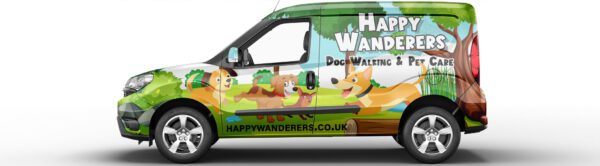 fiat doblo van wrap signs dog walking