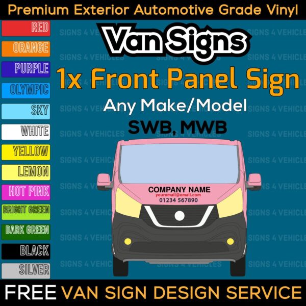 1x Front Panel Van Sign