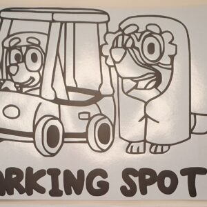 Bluey Bingo Bumper Sticker Nice Parking Black Matt