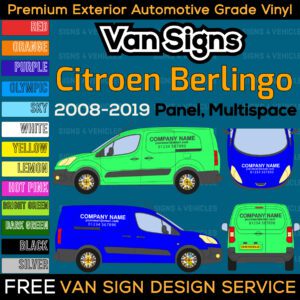 Citroen Berlingo B9 Van Signs DIY Signwriting Lettering Graphics Kit FREE Design