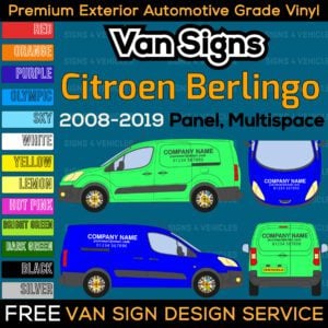 Citroen Berlingo Van Signs DIY Signwriting Lettering Graphics Kit FREE Design