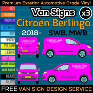 Van Sign Writing Kit for Citroën Berlingo 2018 onwards