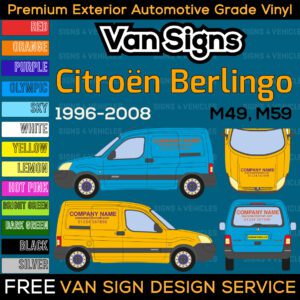 Citroën Berlingo M49 M59 Van Signs DIY Signwriting Lettering Graphics Kit FREE Design