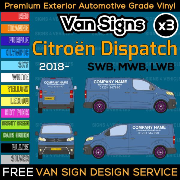 Van Sign Writing Kit for Citroën Dispatch