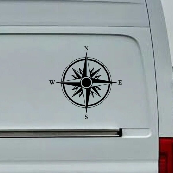 Compass Van Large Vinyl Sticker Decal For Campervan Motorhome Caravan Graphic Nautical 4x4 Overlander Navigation
