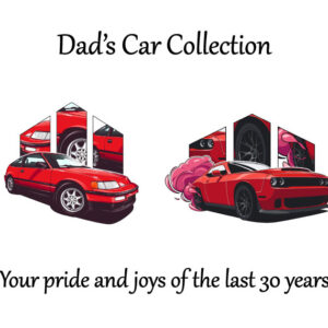 Personalised custom car art portraits - Dad's car collection
