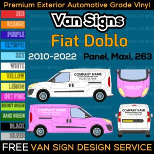 Fiat Doblo 263 Van Signs DIY Signwriting Lettering Graphics Kit FREE Design