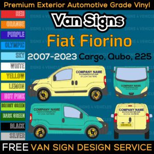 Fiat Fiorino Van Signs DIY Signwriting Lettering Graphics Kit FREE Design