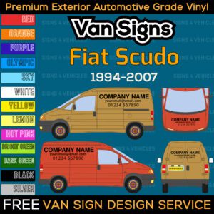Fiat Scudo Van Signs DIY Signwriting Lettering Graphics Kit FREE Design