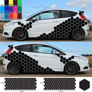 Car Camouflage Kit Solid Hexagon Honeycomb Side Stickers Decals