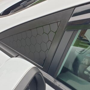 A Pillar Car Window Cut to Size Honeycomb HEX Pattern Decals