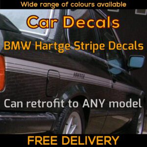 2x Classic Hartge BMW Retrofit Stripe Decals E24 M6, E28 M5, E30, H23, H26, H27, H27SP, H28, H35, H35-24