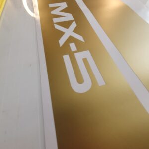 Mazda MX5 side stripe in metallic gold matt vinyl