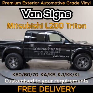 Mitsubishi L200 Triton Pickup Signs K50 K60 K70 KA KB KJ KK KL DIY Signwriting Business Lettering Kit FREE Design