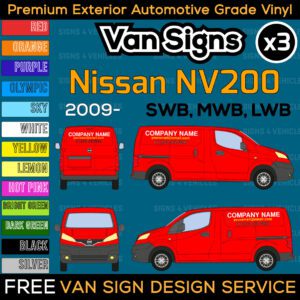 Van Sign Writing Kit for Nissan NV200