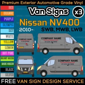 Van Sign Writing Kit for Nissan NV400