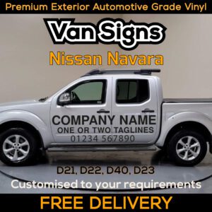 Nissan Navara D21, D22, D23, D40 Pickup Signs DIY Signwriting Business Lettering Kit FREE Design