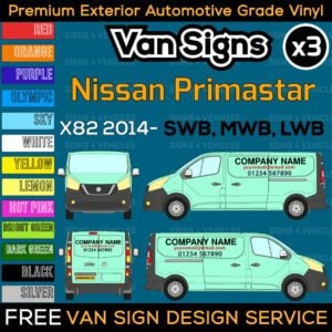 Van Sign Writing Kit for Nissan Primastar X82