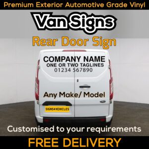 Rear Panel Van Sign Any Make Any Model DIY Signwriting Lettering Graphics Kit FREE Design