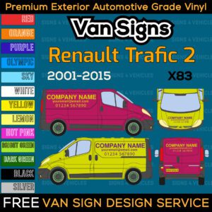 Van Sign Writing Kit for Renault Trafic 2 X83