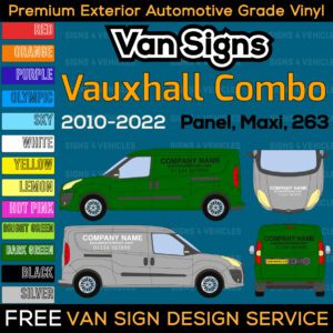 Vauxhall Opel Combo 263 Van Signs DIY Signwriting Lettering Graphics Kit FREE Design