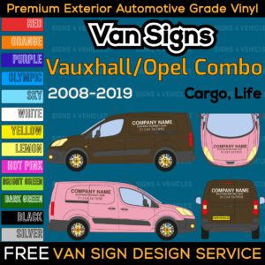 Vauxhall/Opel Combo B9 Van Signs DIY Signwriting Lettering Graphics Kit FREE Design
