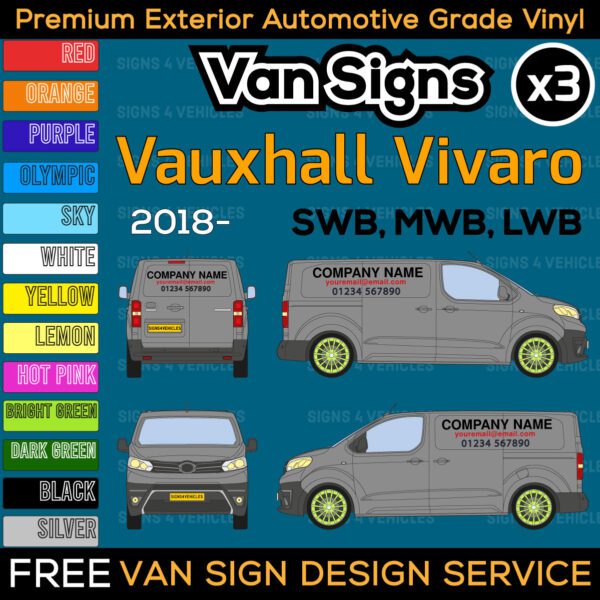 Van Sign Writing Kit for Vauxhall Vivaro