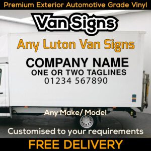 Luton Van Signs Any Make Model DIY Signwriting Lettering Graphics Kit FREE Design
