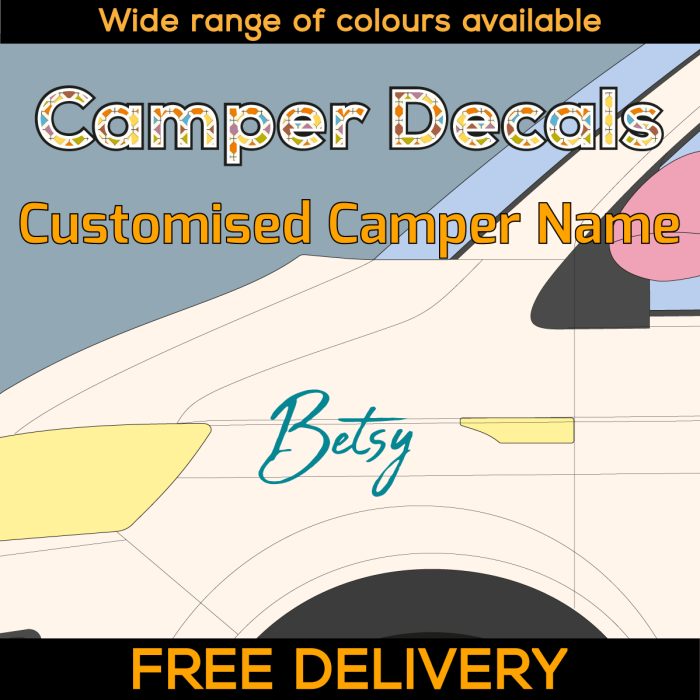 Customised campervan name decal