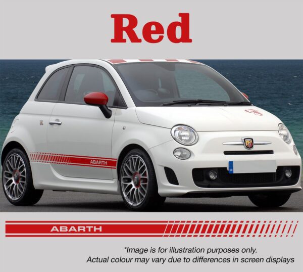 fiat 500 abarth red side decals