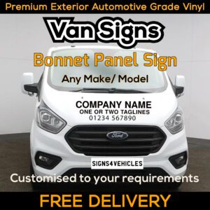 Bonnet Panel Van Sign Any Make Any Model DIY Signwriting Lettering Graphics Kit FREE Design