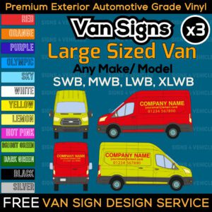 Large Sized Van Signs Any Model DIY Signwriting Business Lettering Kit FREE Design