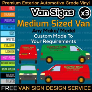 Medium Sized Van Signs Any Model DIY Signwriting Business Lettering Kit FREE Design