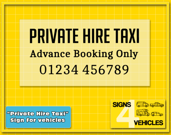 private hire taxi close up