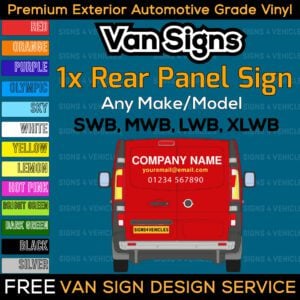 1x Rear Panel Van Sign