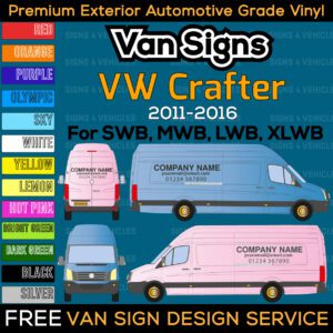 Van Sign Writing Kit for Volkswagen Crafter 2011-2016 VW